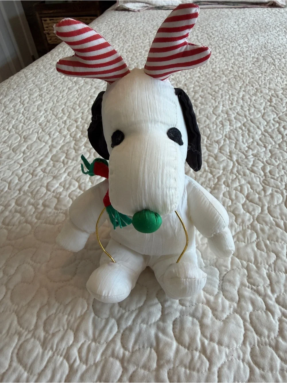 Peanuts Plush Reindeer SnoopyStuffed Animal Toy Christmas Holiday White Black 6